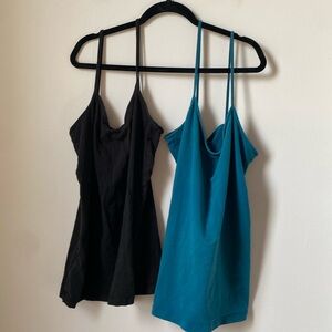 No boundaries women’s tank top bundle (2) black and teal size Large 11-13